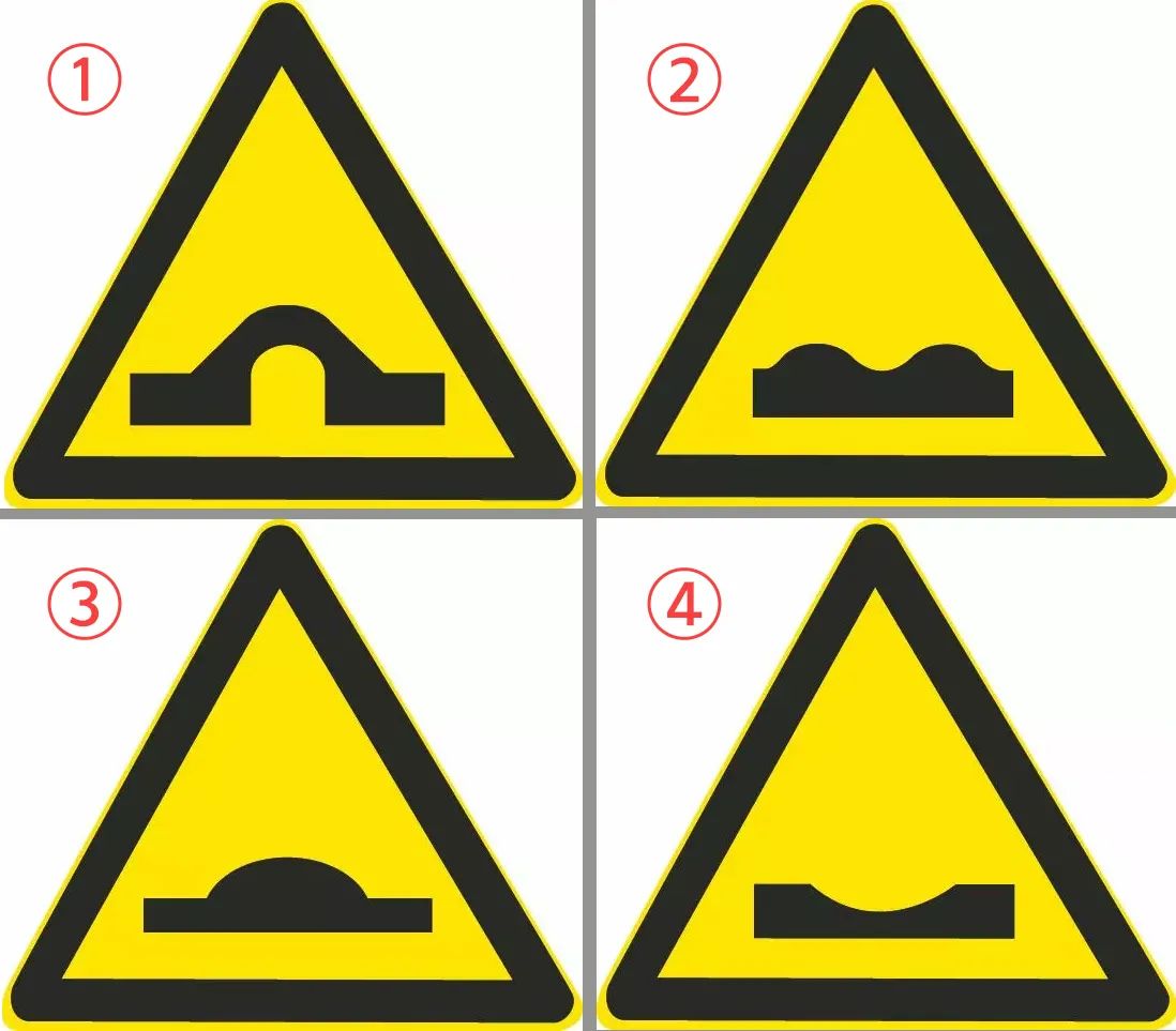 下面哪个标志表示注意路面不平?